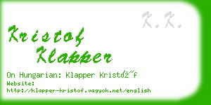 kristof klapper business card